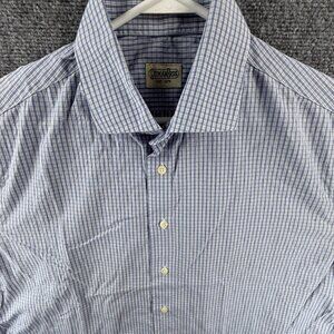 Gitman Bros USA XL Cotton Check Blue American Button Up Long Sleeve Shirt Men